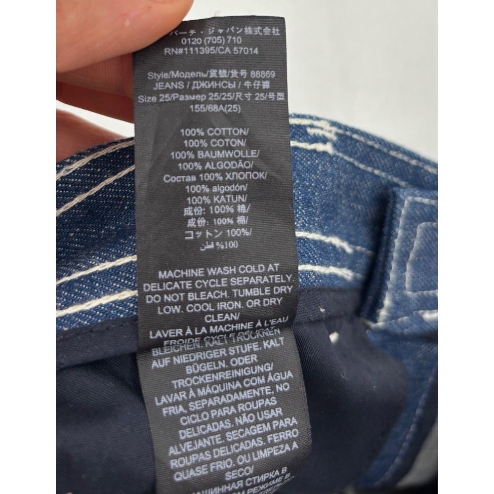Tory Burch Cropped Denim Jeans Womens 25 Blue Contrast Stitch High Rise 88869 - Picture 10 of 14
